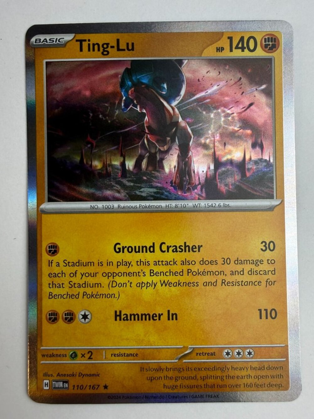 Pokemon Ting-Lu #110/167 English Twilight Masquerade Holo Rare BW1